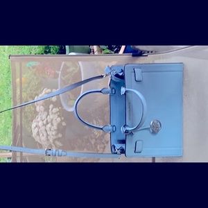 Michael Khors Medium Light Blue Saffiano Leather Satchel. Used once. Looks new